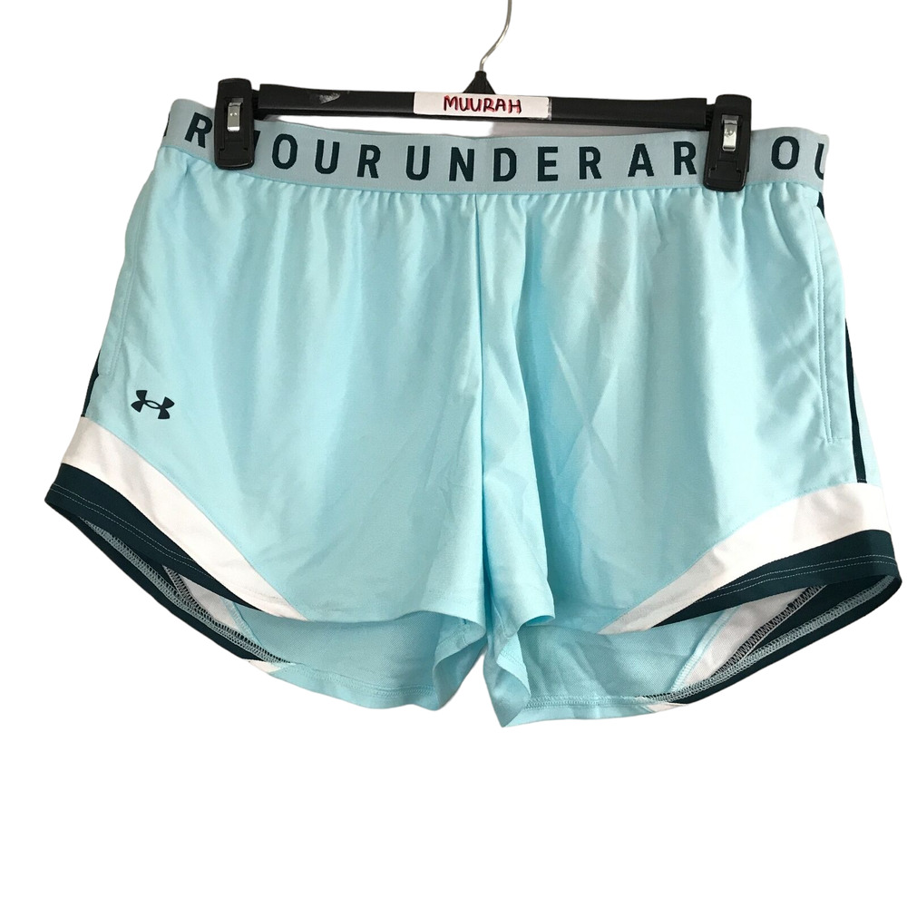 Under Armour Womens Breeze Blue White Play Up 3.0 Tri Color Short Pants Size XL